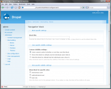 admin - configure blocks